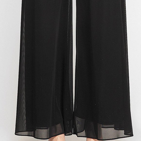 Jubulani Women's Tie Waist Wide Leg Flowy Mesh Pants Size Small NWOT - Picture 6 of 7
